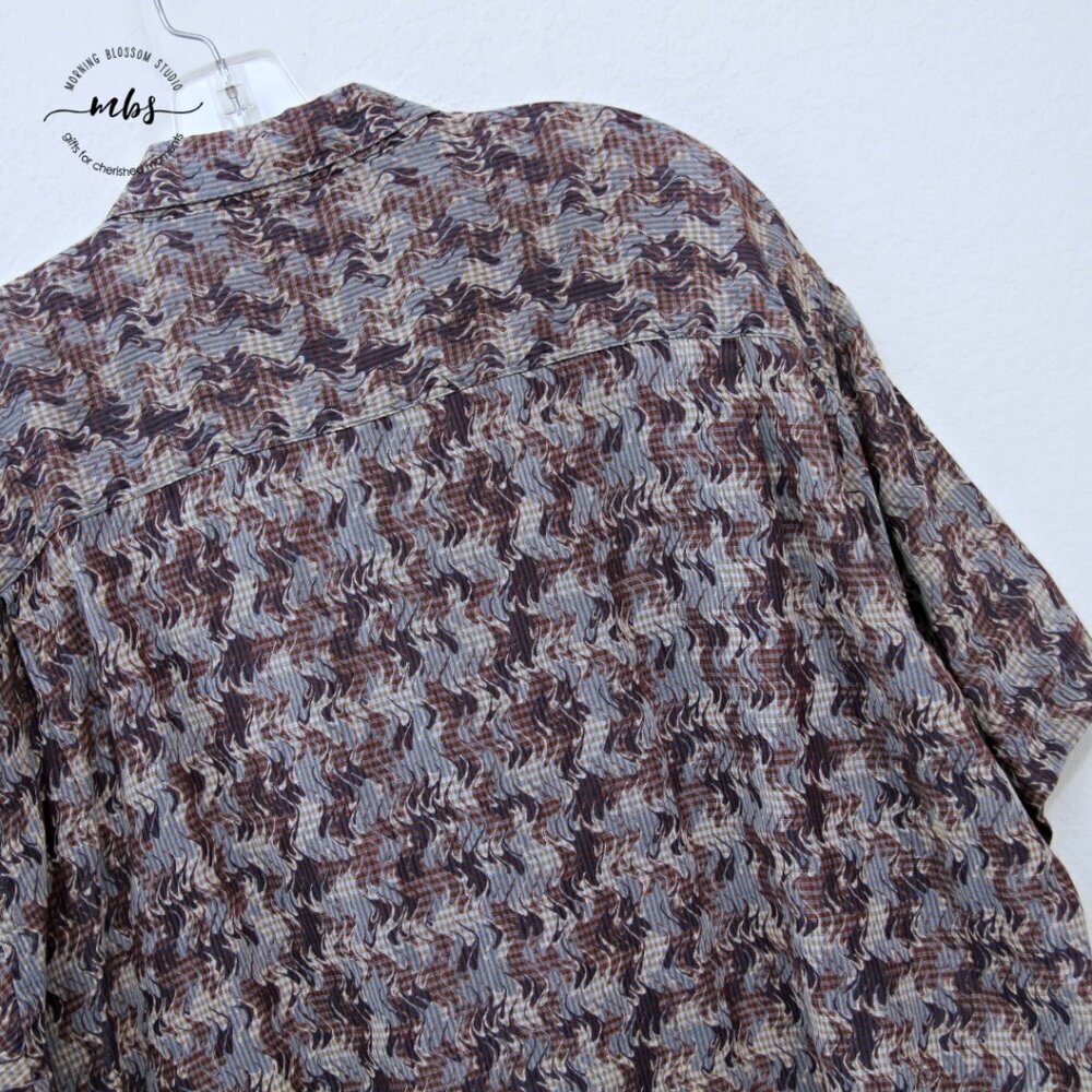 Jhane Barnes Abstract Pattern Button Cotton Short… - image 7